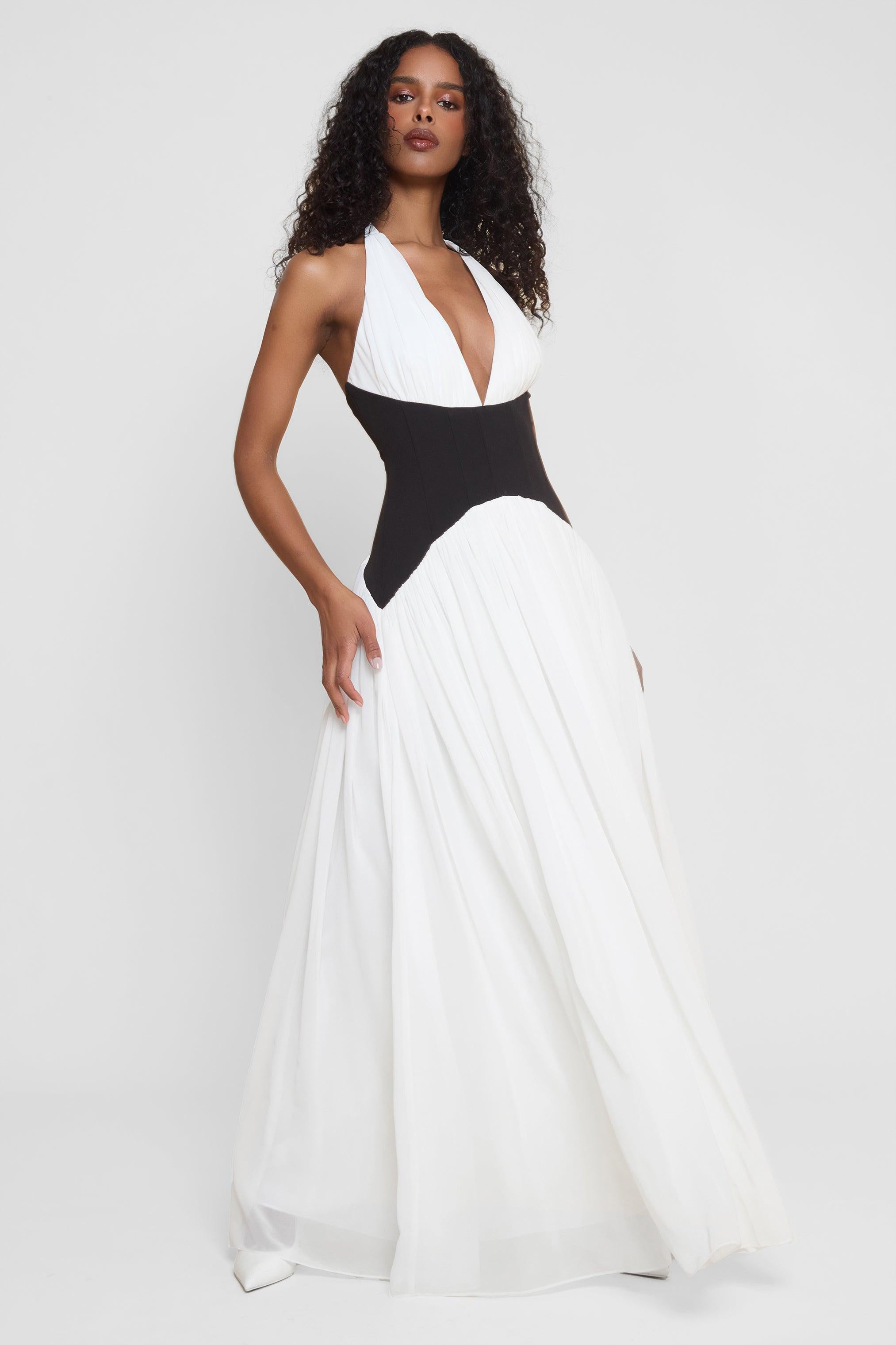 Leau Harlowe Corset Maxi Dress in White, Women's L at Urban Outfitters Leau Harlowe Corset Maxi Dress in White, Women's L at Urban Outfitters