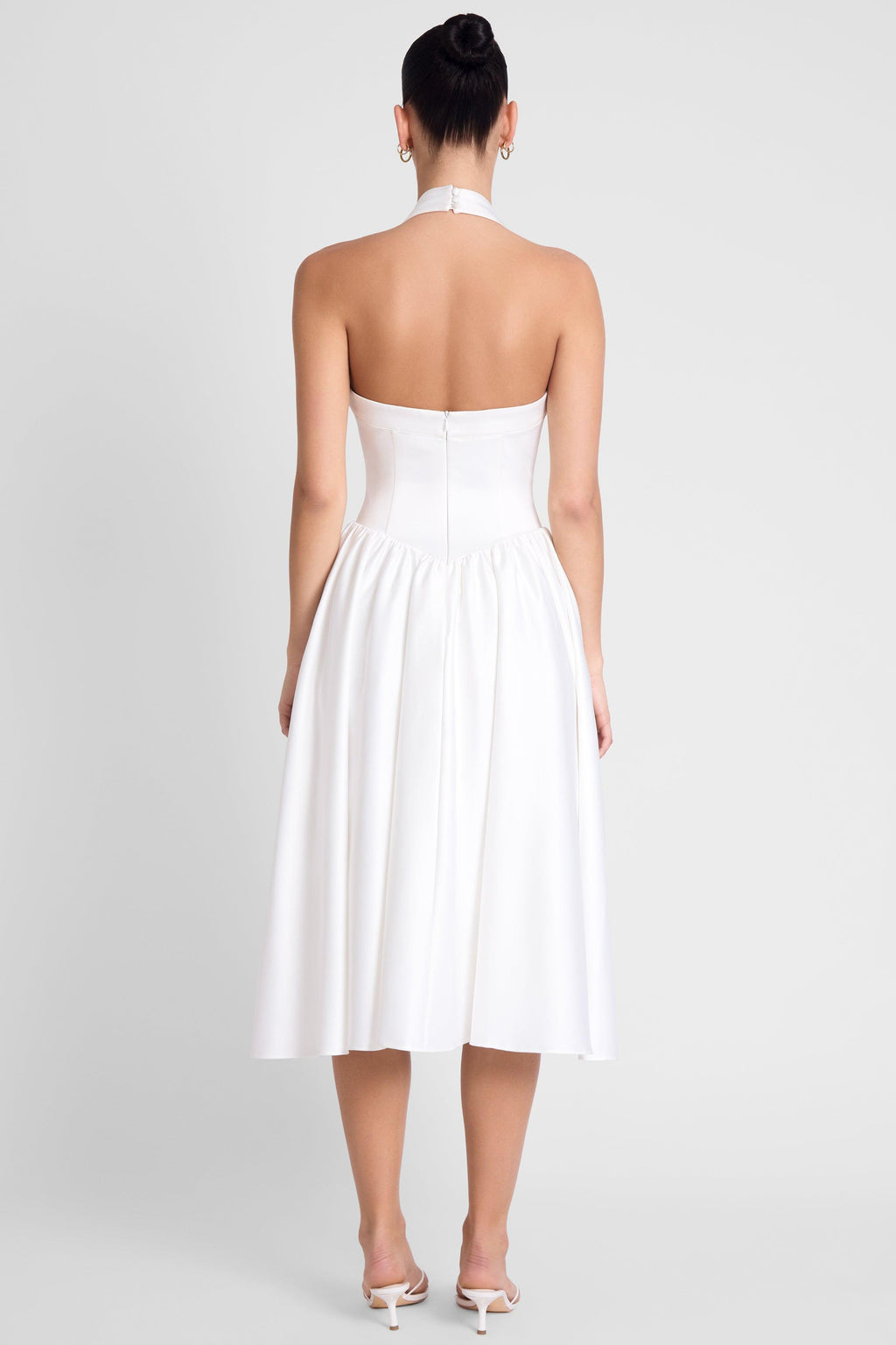 Hart Halter Corset Midi Dress - White