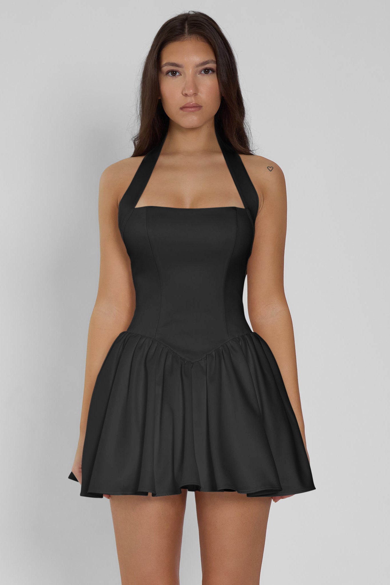 Hyades Halter Corset Mini Dress - Black