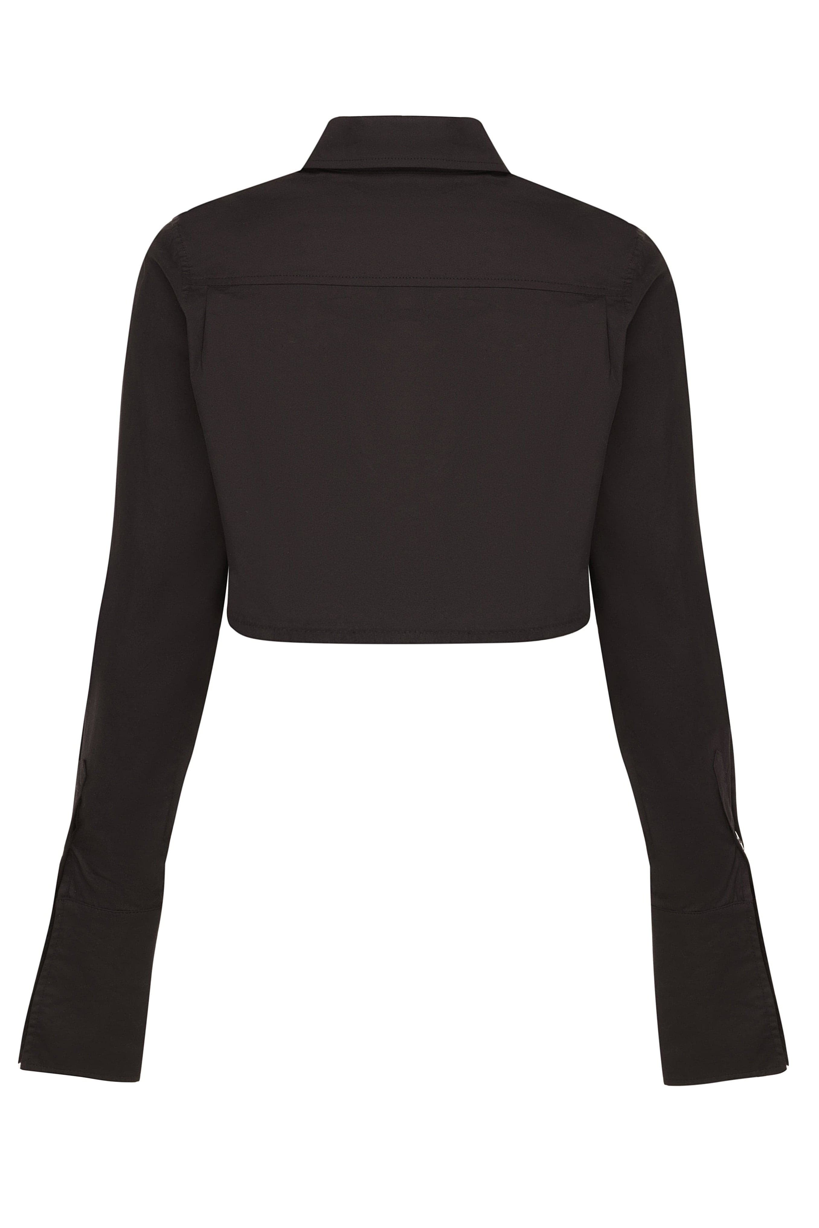 Coval Cropped Button Up Top - Black.