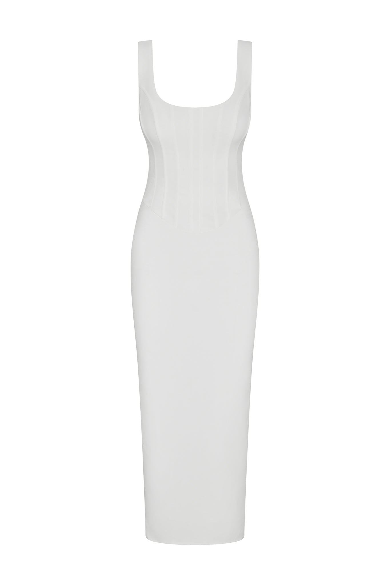 Sancia Corset Midi Dress - White