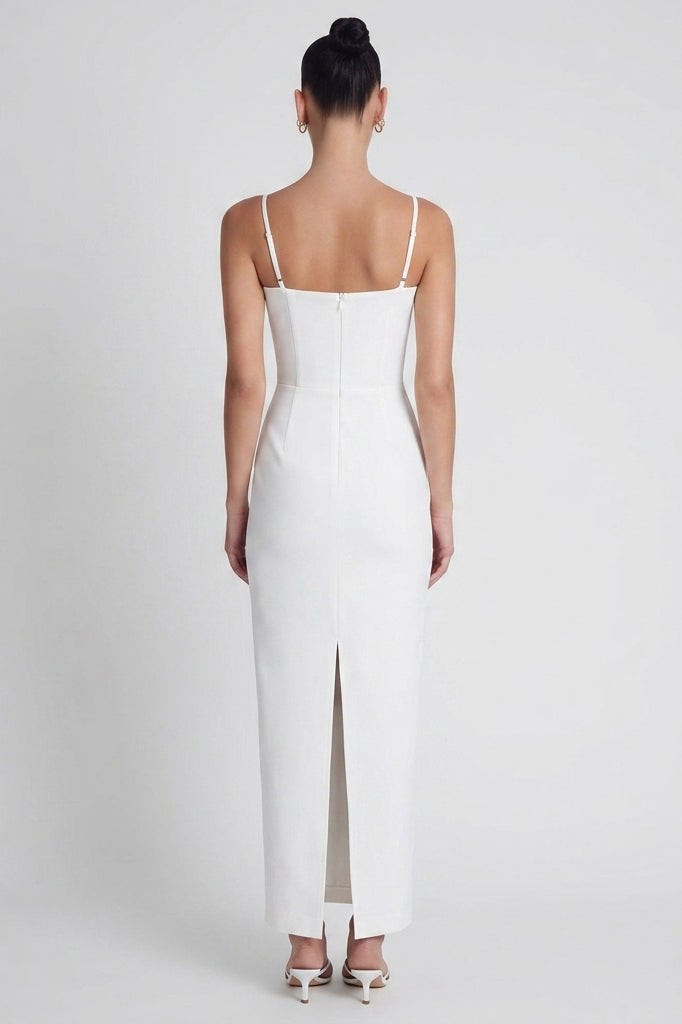 Belle Bustier Midi Dress - White