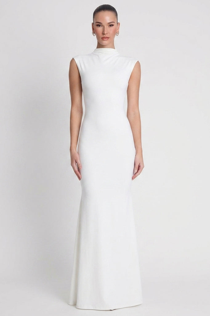Como Cap Sleeve Maxi Dress - White