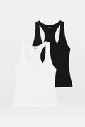 Everyday Jersey Racerback Top 2 Pack - Black & White