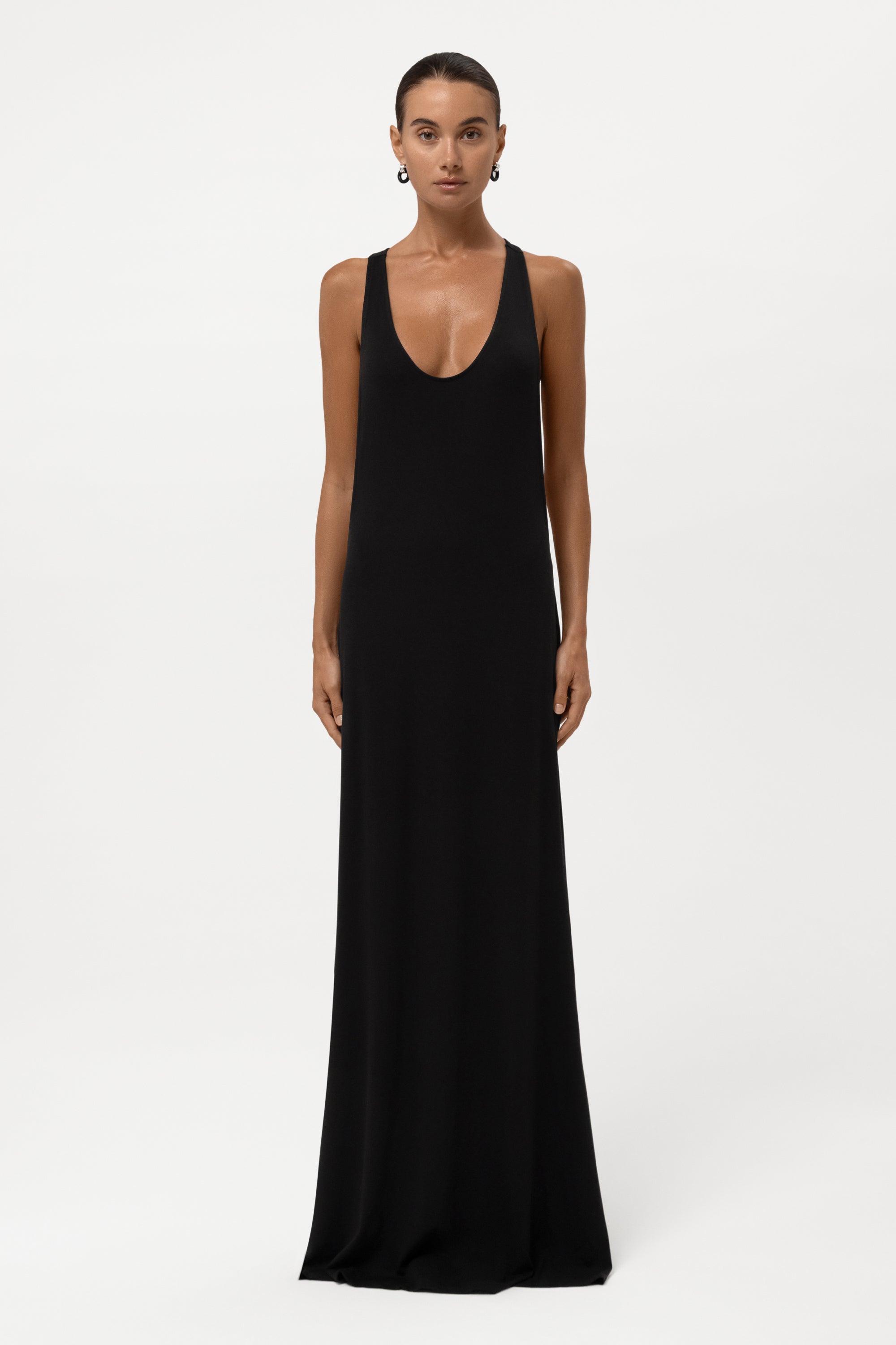 Everyday Jersey Racerback Maxi Dress - Black