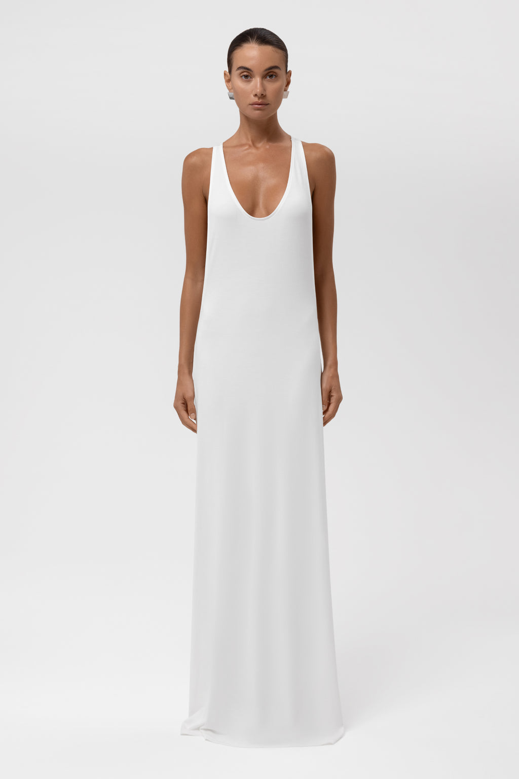 Everyday Jersey Racerback Maxi Dress - White