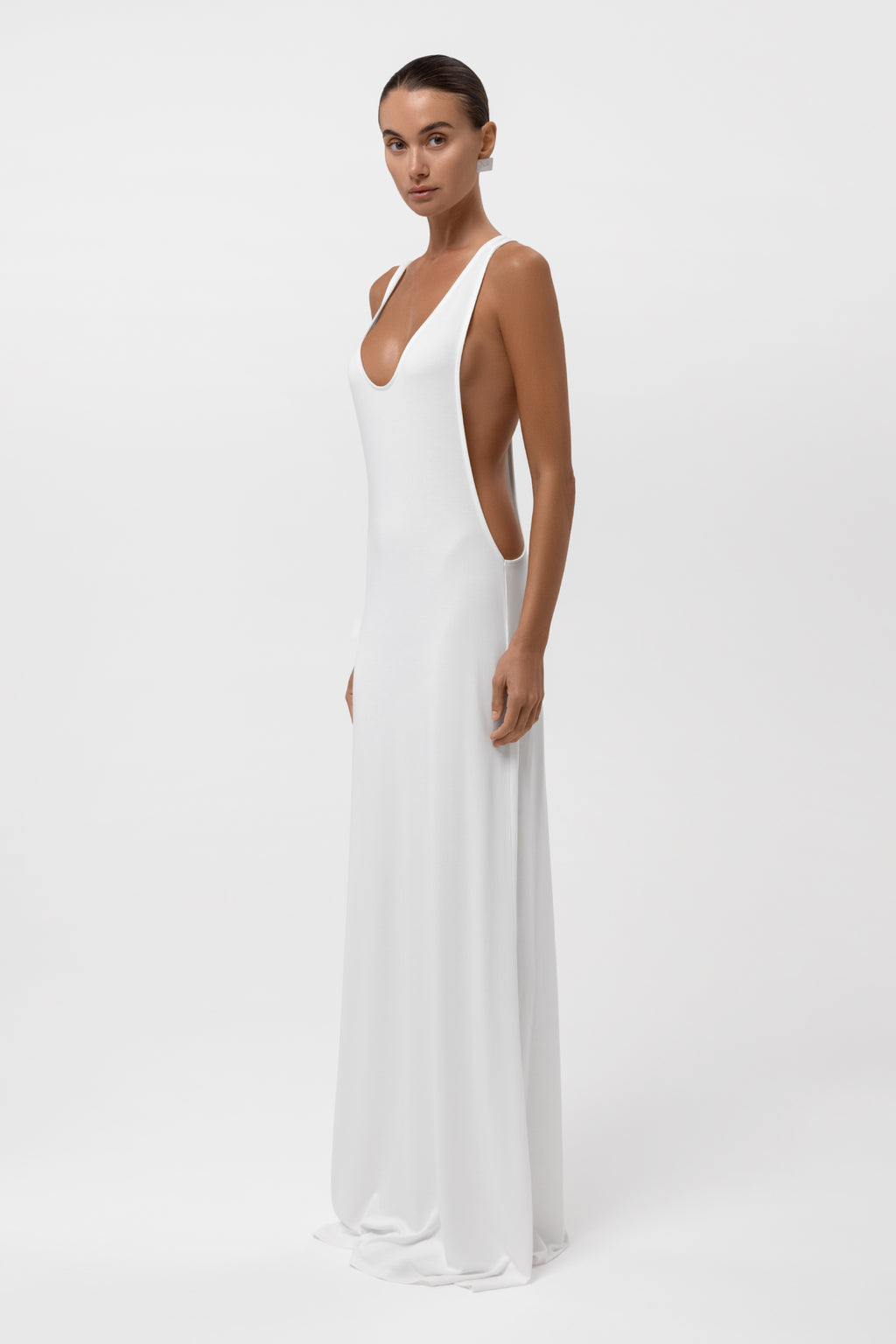 Everyday Jersey Racerback Maxi Dress - White