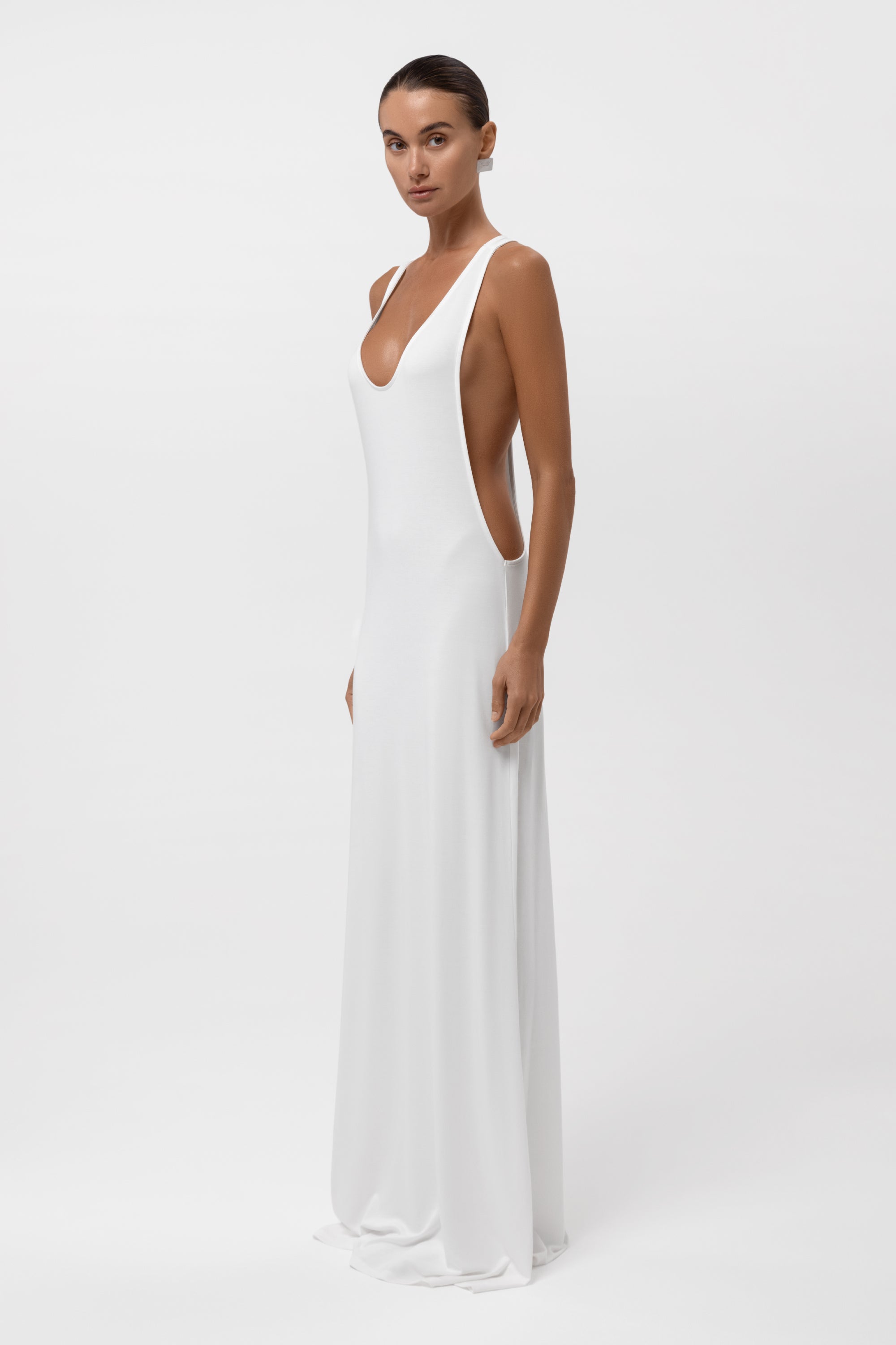 Everyday Jersey Racerback Maxi Dress - White
