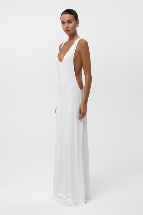 Everyday Jersey Racerback Maxi Dress - White