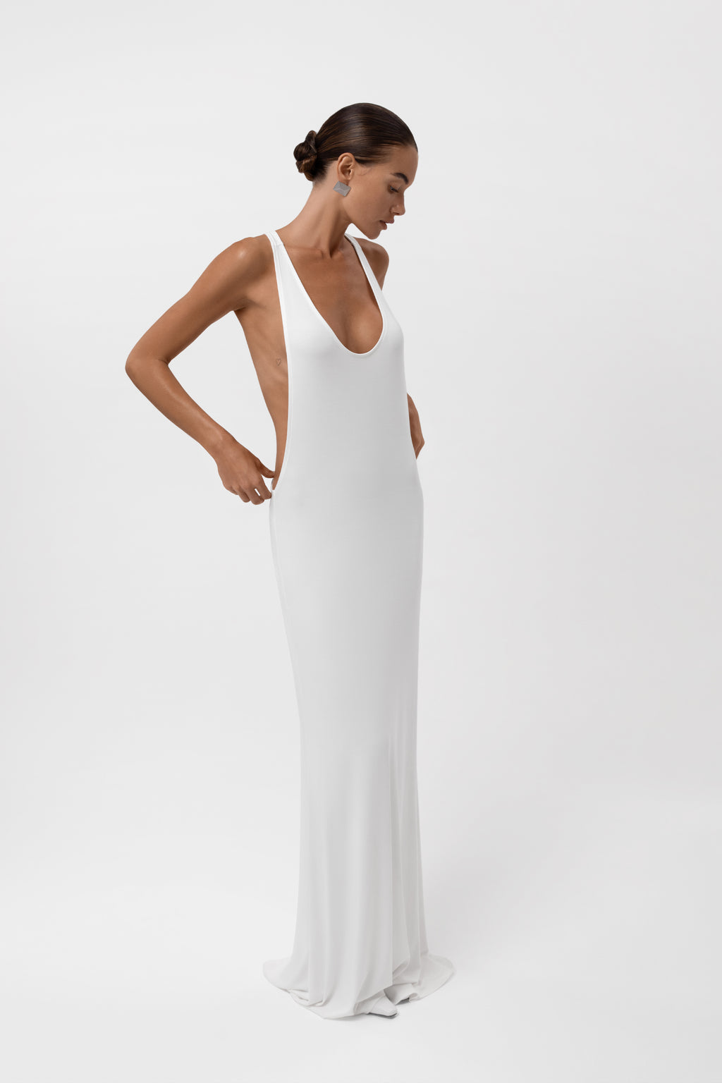 Everyday Jersey Racerback Maxi Dress - White