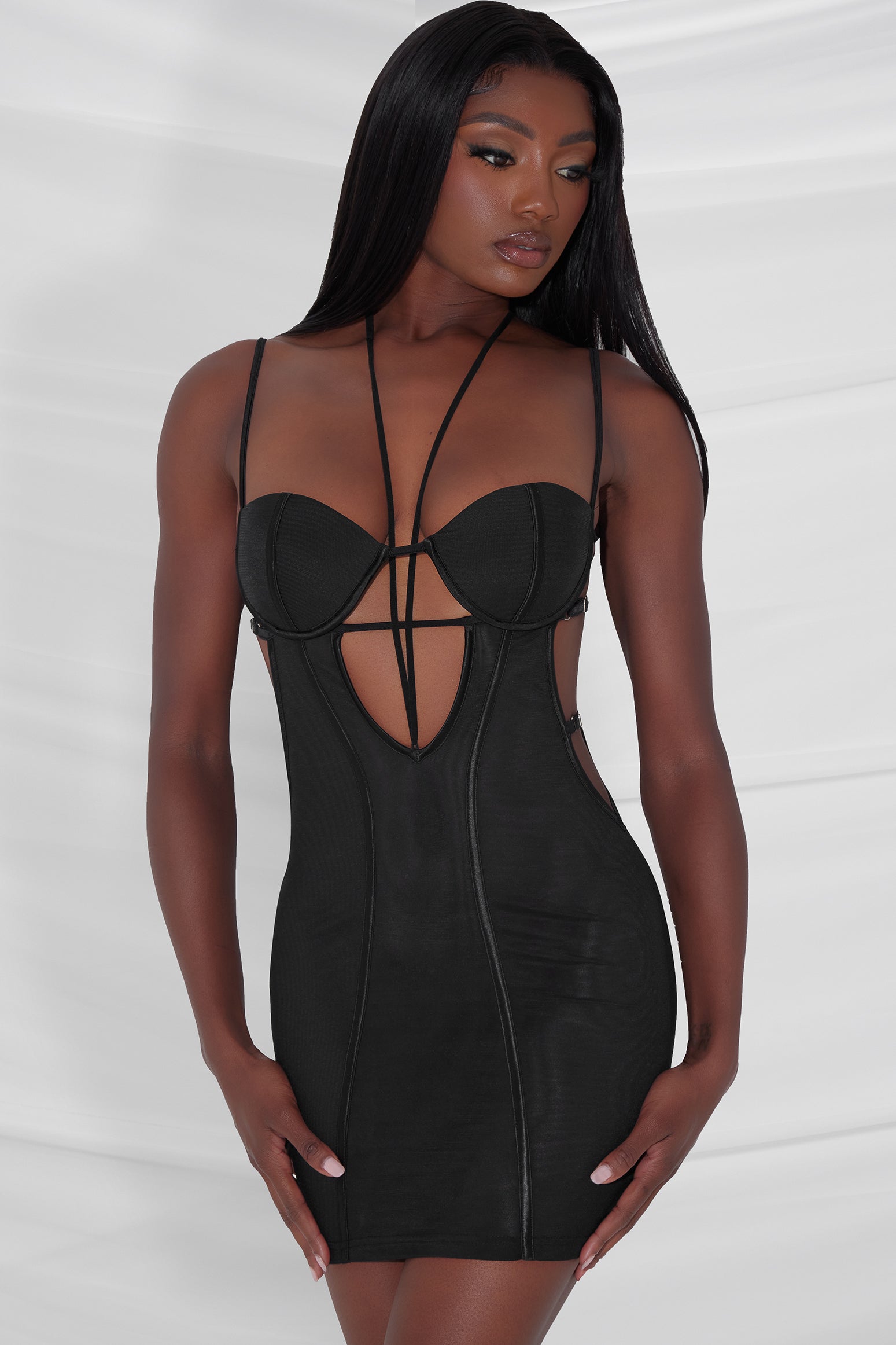 Black 2024 bustier dress