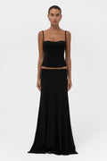Everyday Jersey Fluid Waistband Maxi Skirt - Black