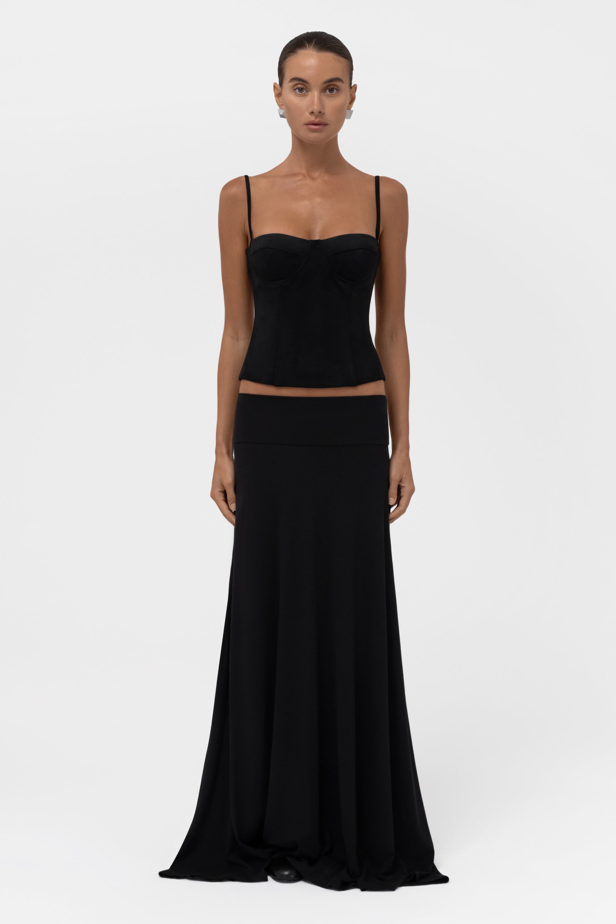 Everyday Jersey Fluid Waistband Maxi Skirt - Black