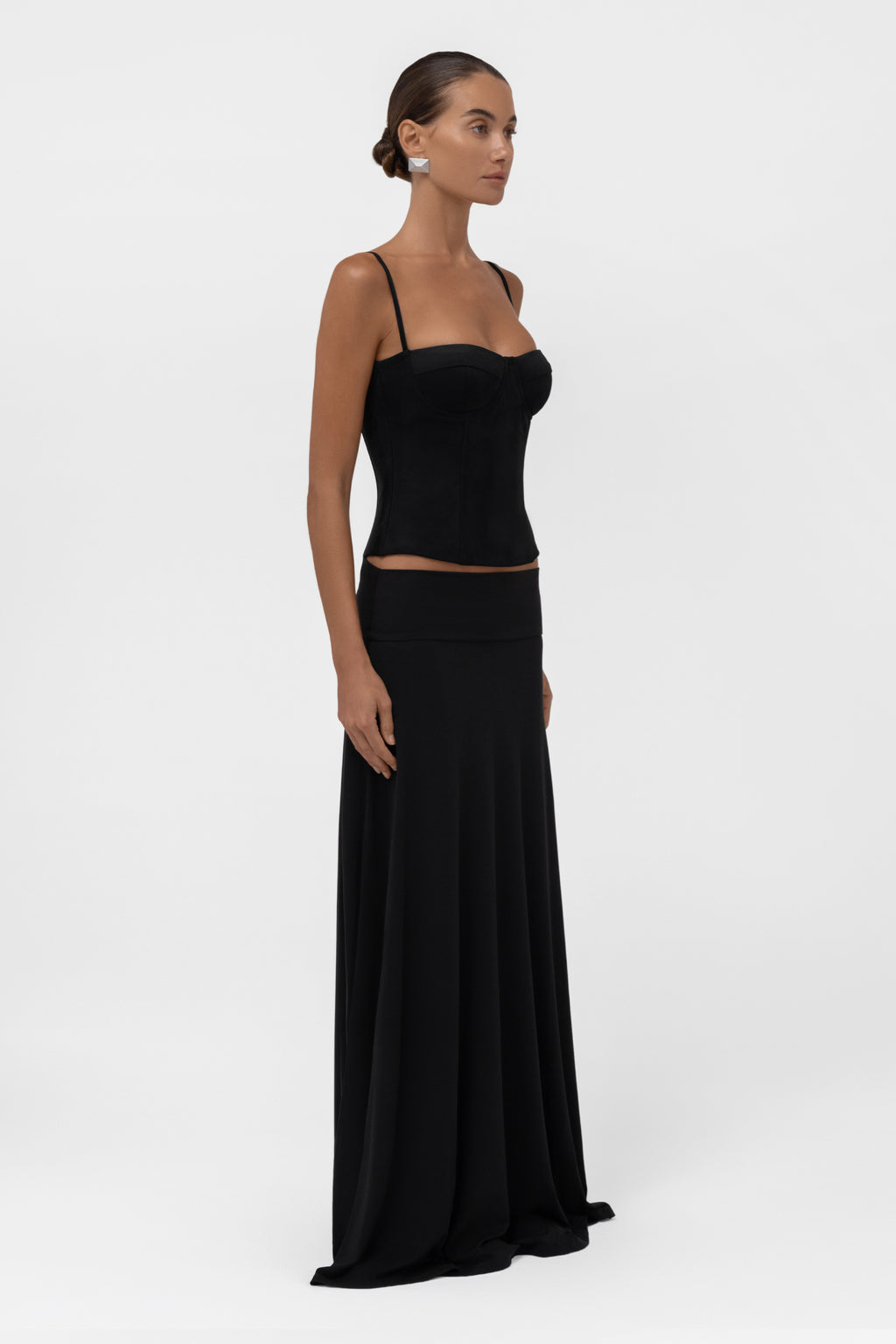 Everyday Jersey Fluid Waistband Maxi Skirt - Black