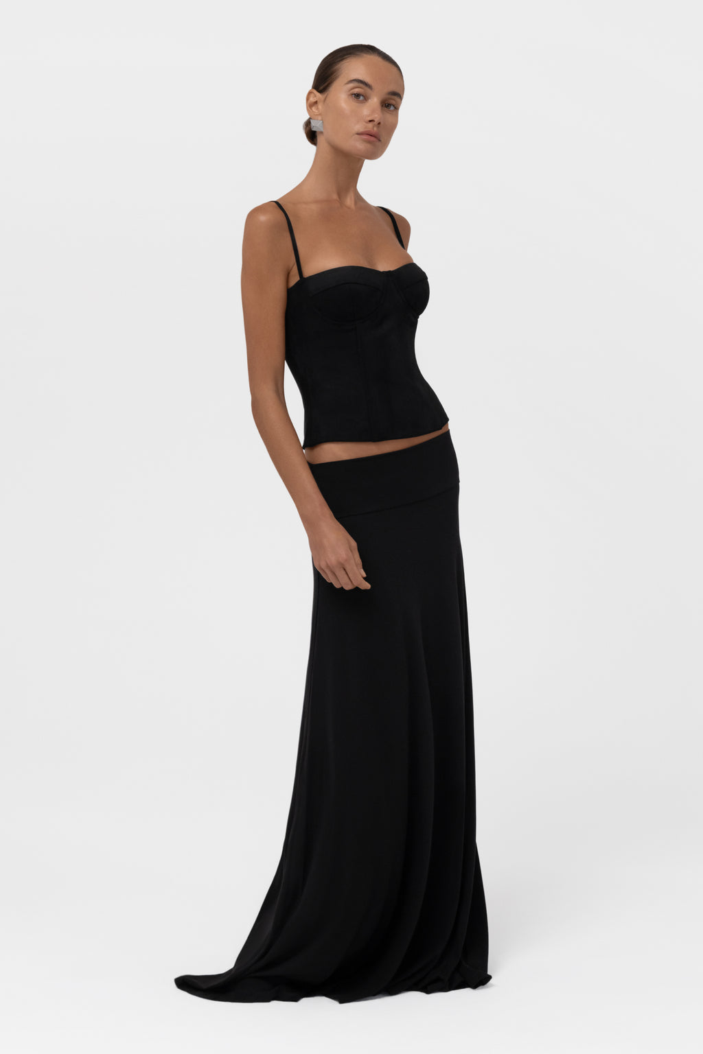 Everyday Jersey Fluid Waistband Maxi Skirt - Black
