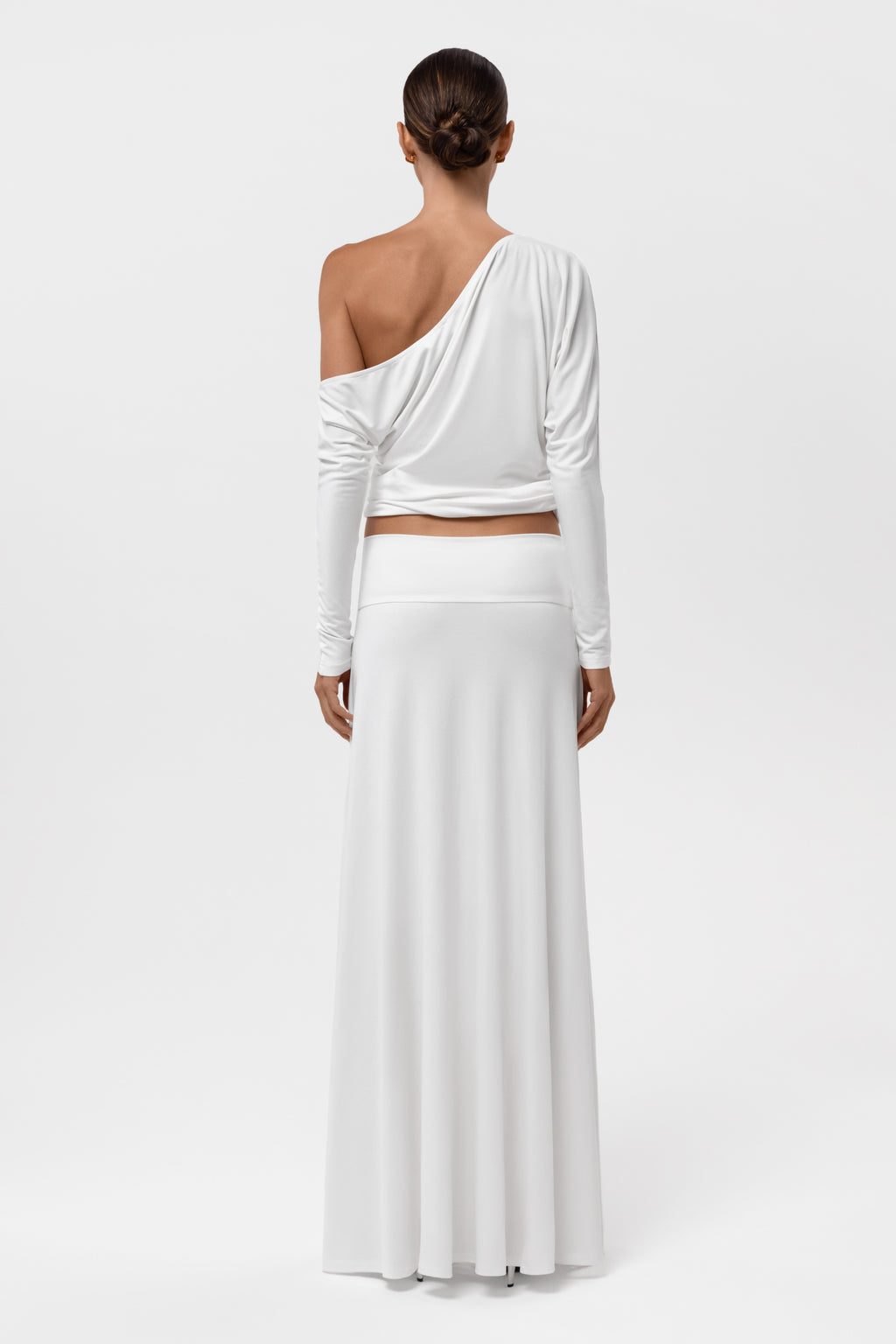 Everyday Jersey Fluid Waistband Maxi Skirt - White