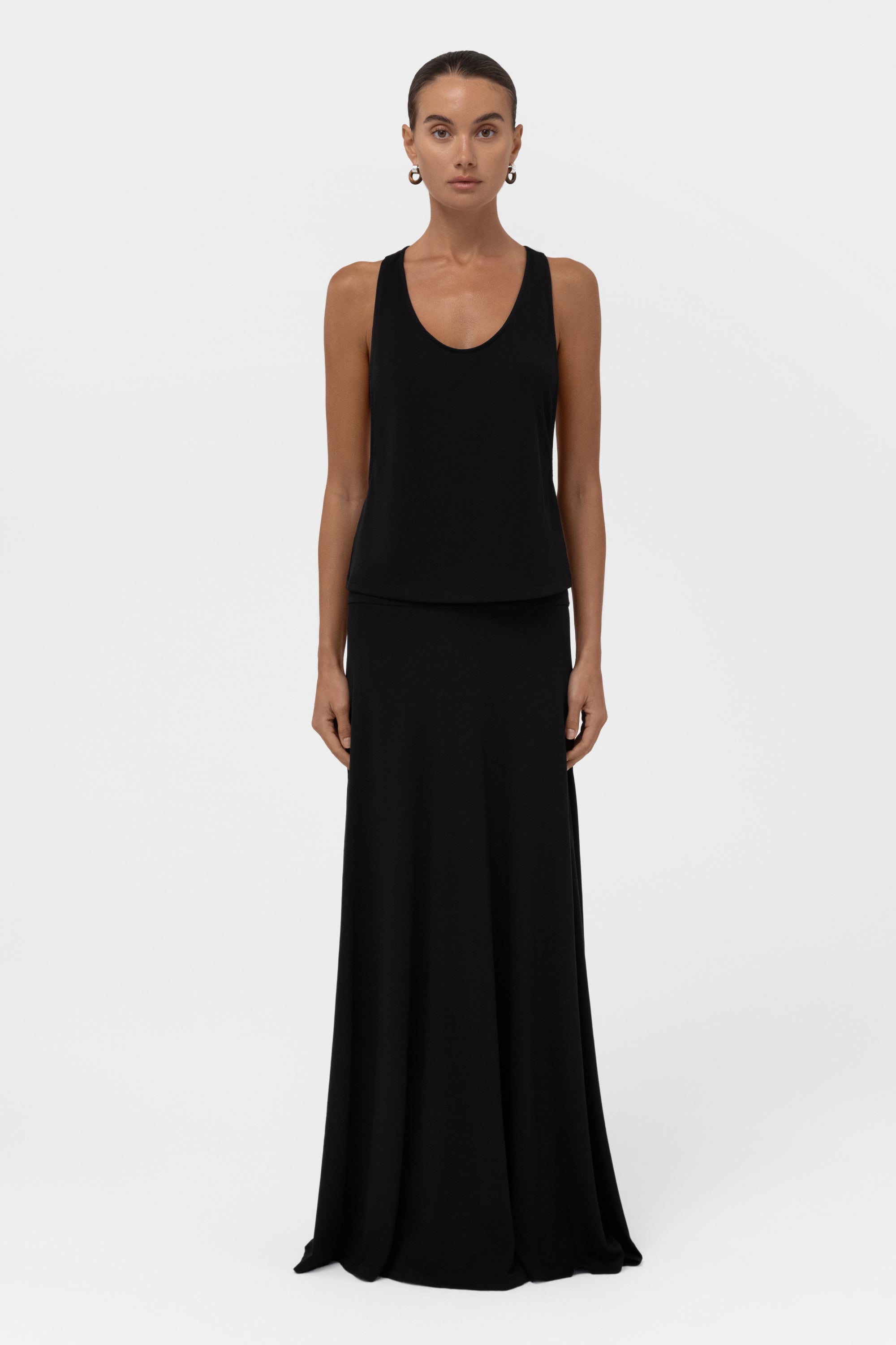 Everyday Jersey Fluid Waistband Maxi Skirt - Black