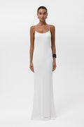 Jolie Jersey Drape Maxi Dress - White