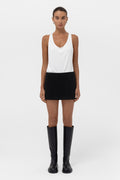 Faux Suede Micro Mini Skirt - Black