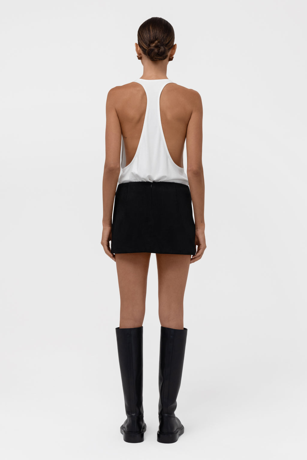 Faux Suede Micro Mini Skirt - Black