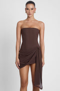 Mira Mesh Corset Dress - Chocolate Brown