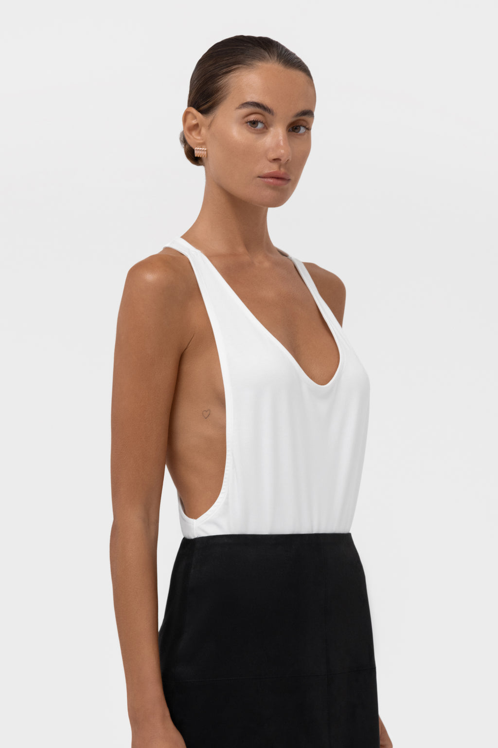 Everyday Jersey Racerback Top - White