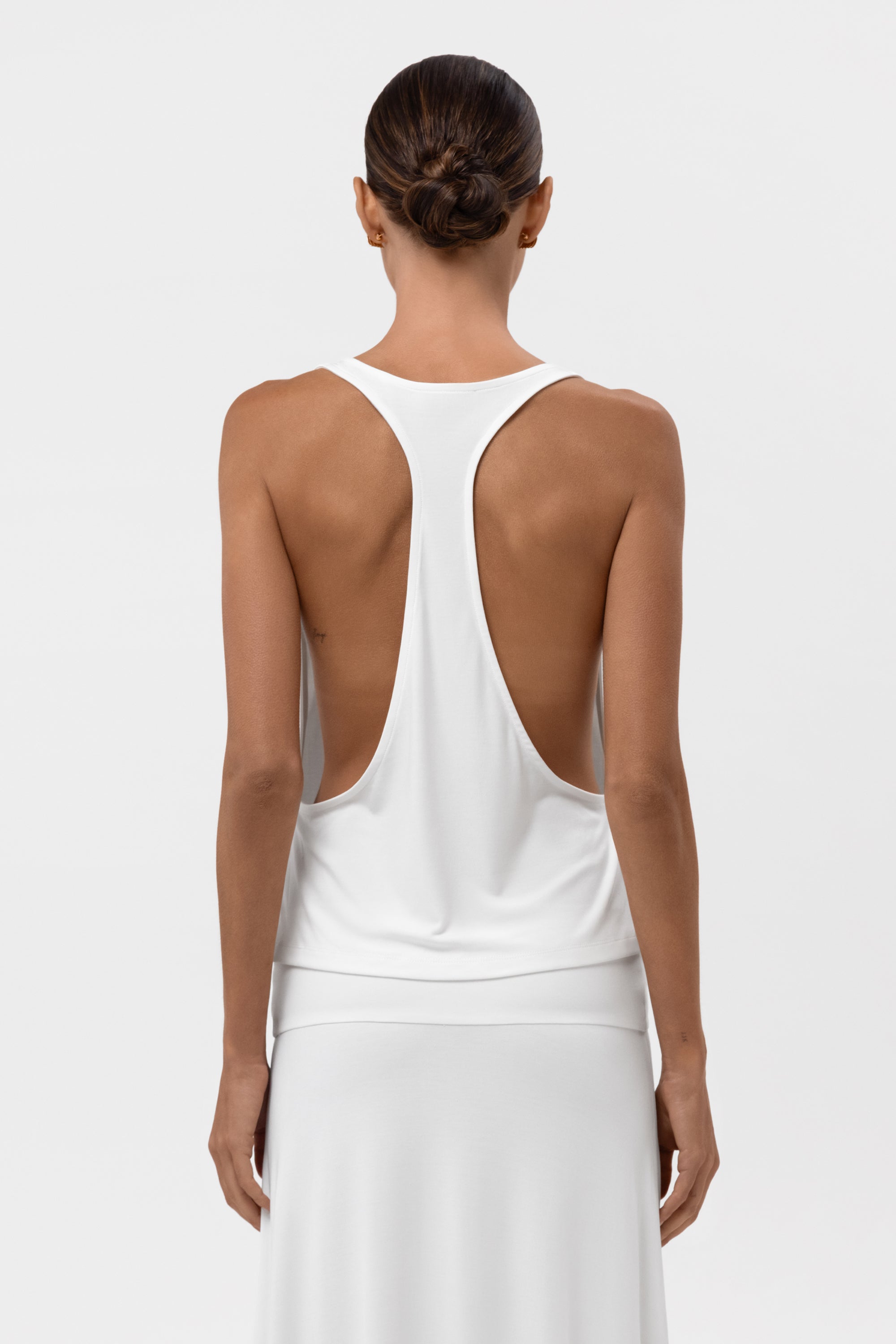 Everyday Jersey Racerback Top - White