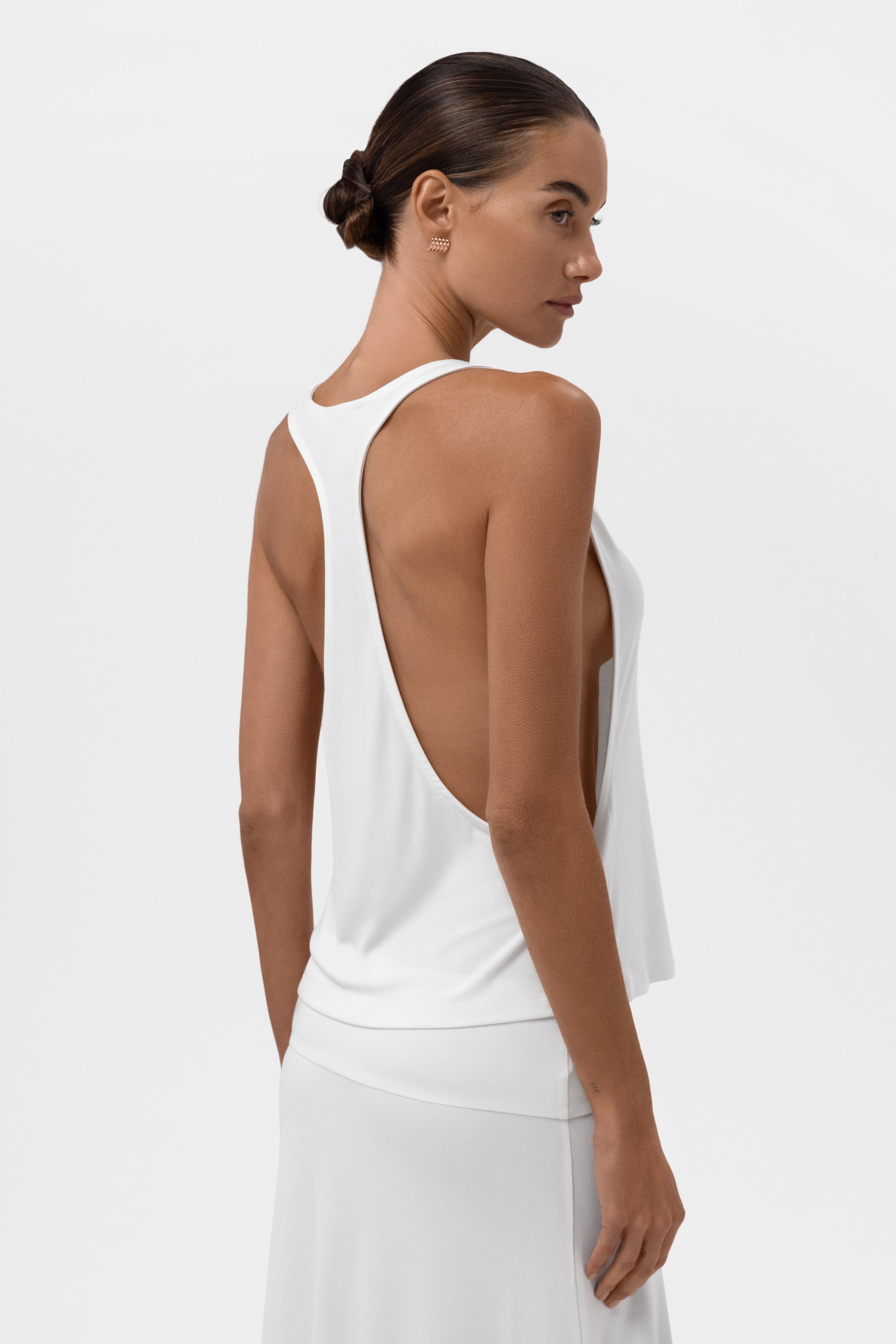 Everyday Jersey Racerback Top - White