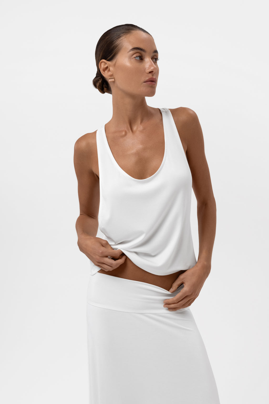 Everyday Jersey Racerback Top - White