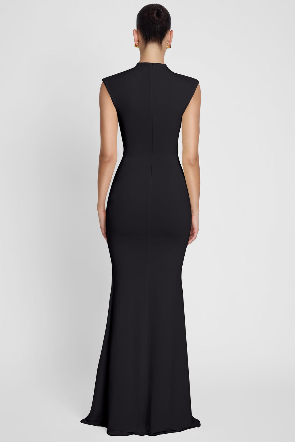 LEAU Como Dress in Black, Model in back shot