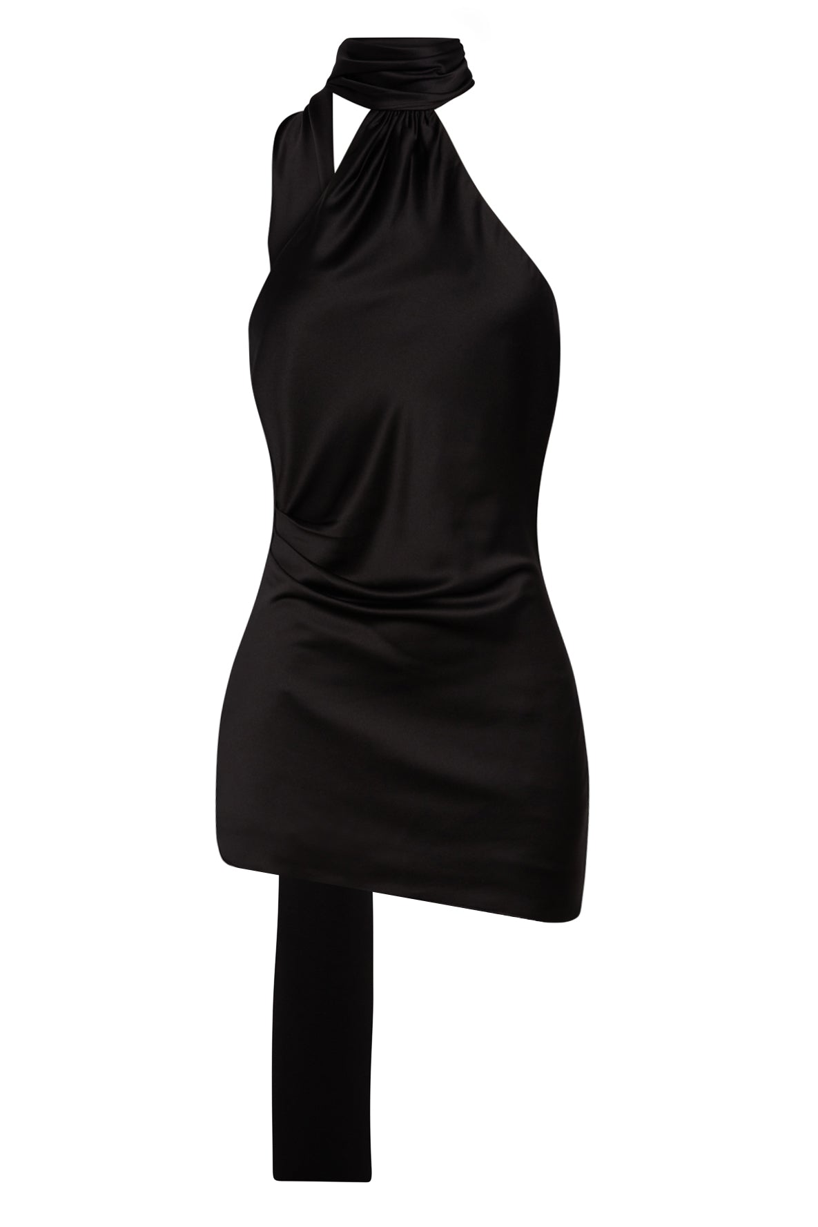 Sorelle Satin Mini Dress - Black.
