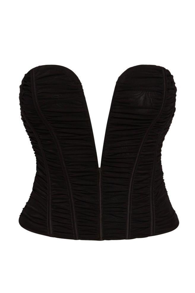 Poppy Plunging Mesh Corset Top