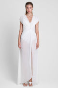 Aeros Knot Mesh Maxi Dress - White