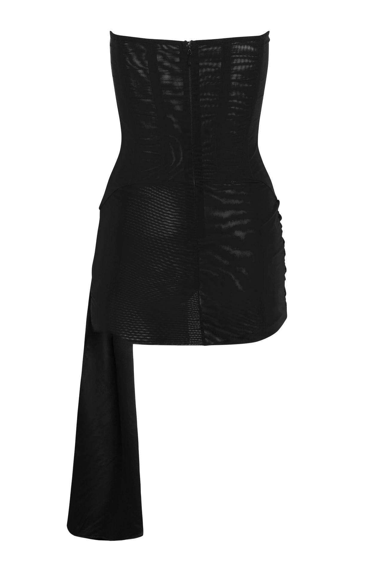 LEAU - Mira Mesh Corset Dress in Black LEAU - Mira Mesh Corset Dress in Black