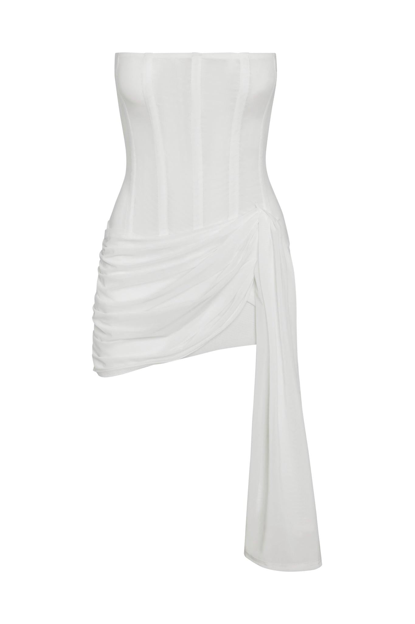 white mesh corset dress Mira Mesh Corset Dress