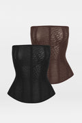 Muse Mesh Corset Top 2 Pack - Black & Brown