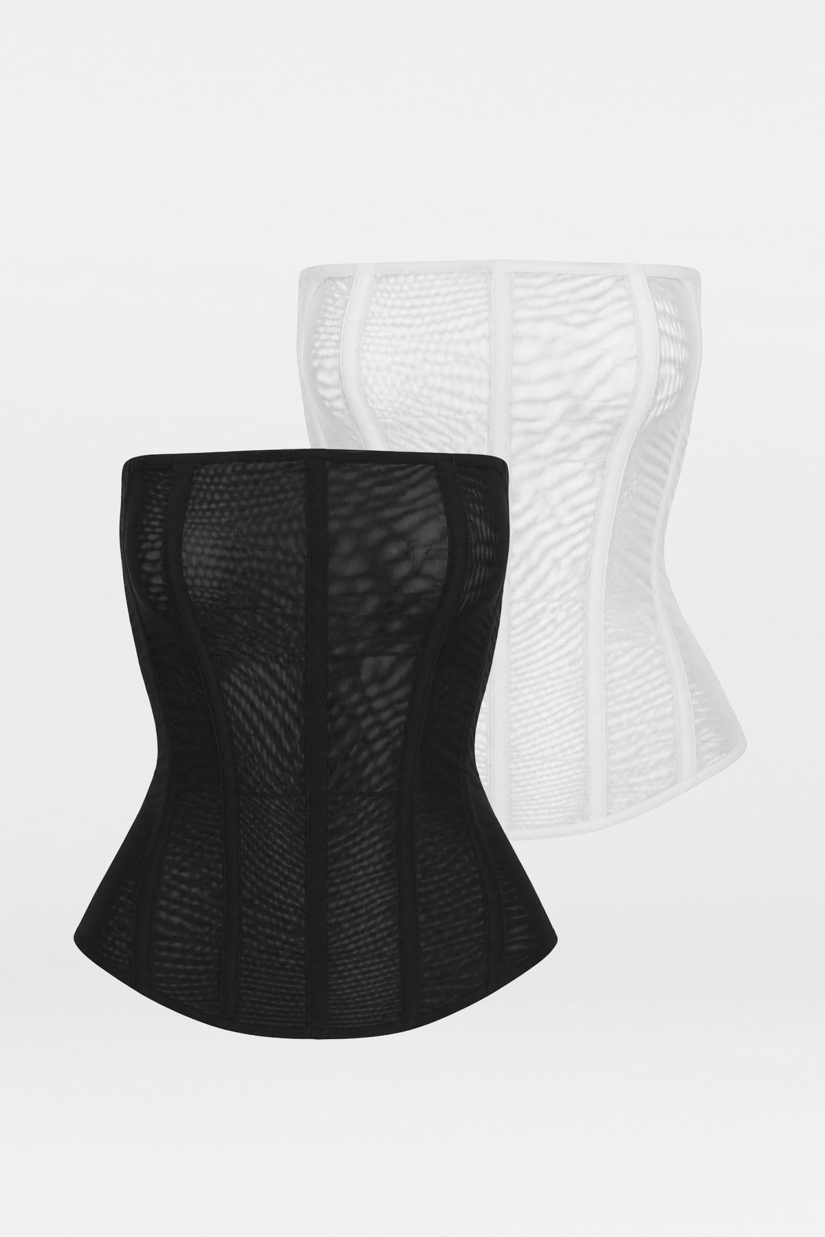 Muse Mesh Corset Top 2 Pack - Black & White
