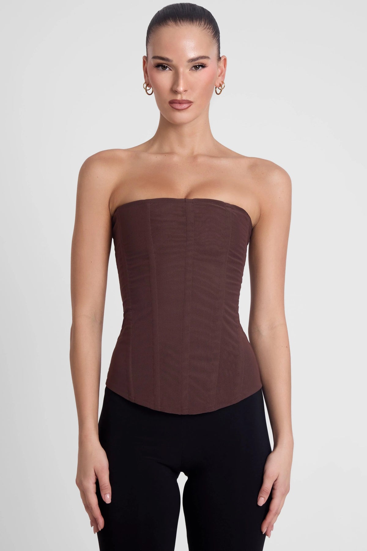 Muse Mesh Corset Top 2 Pack - Black & Brown