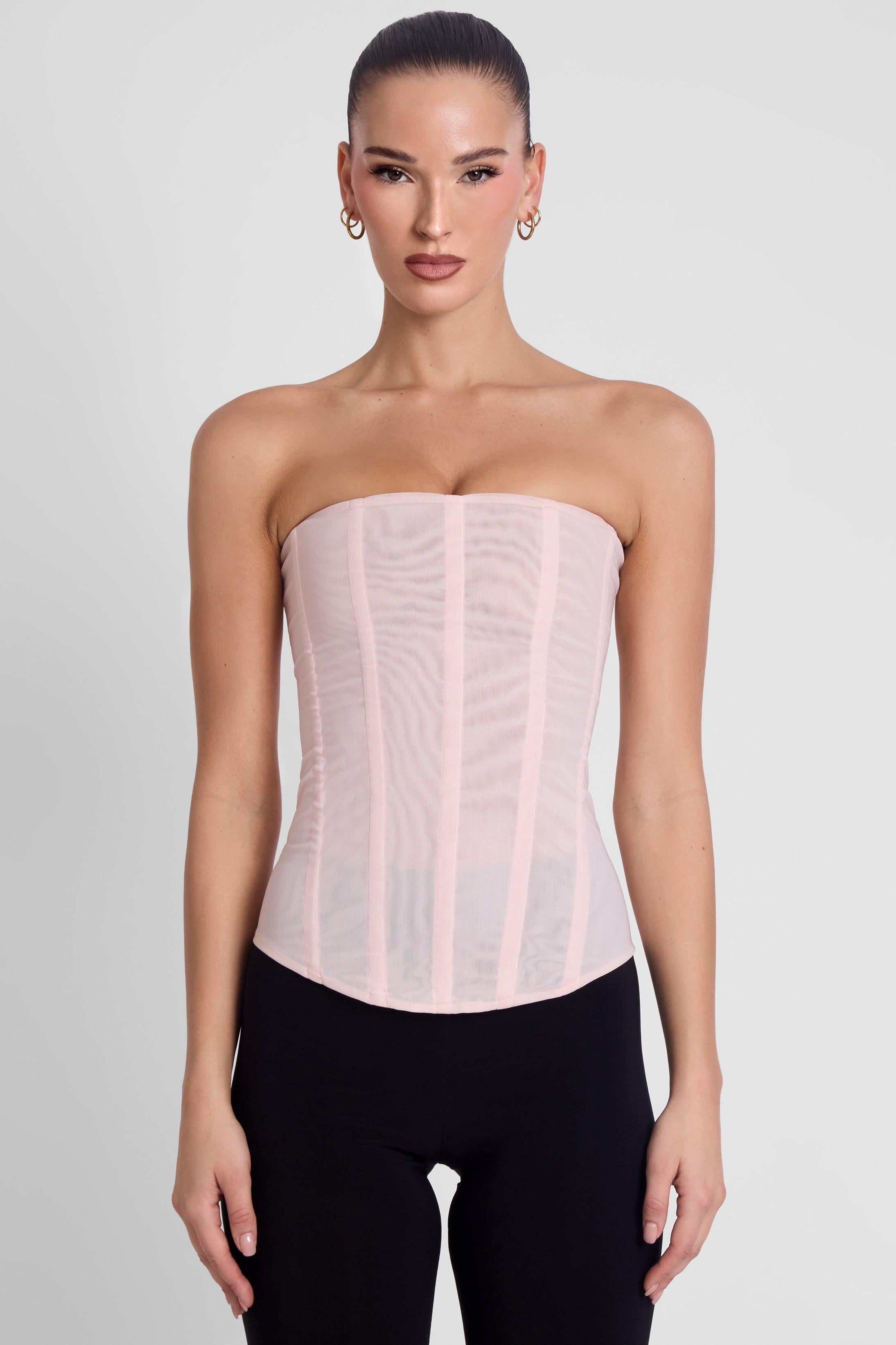 Muse Mesh Corset Top - Pink – LEAU