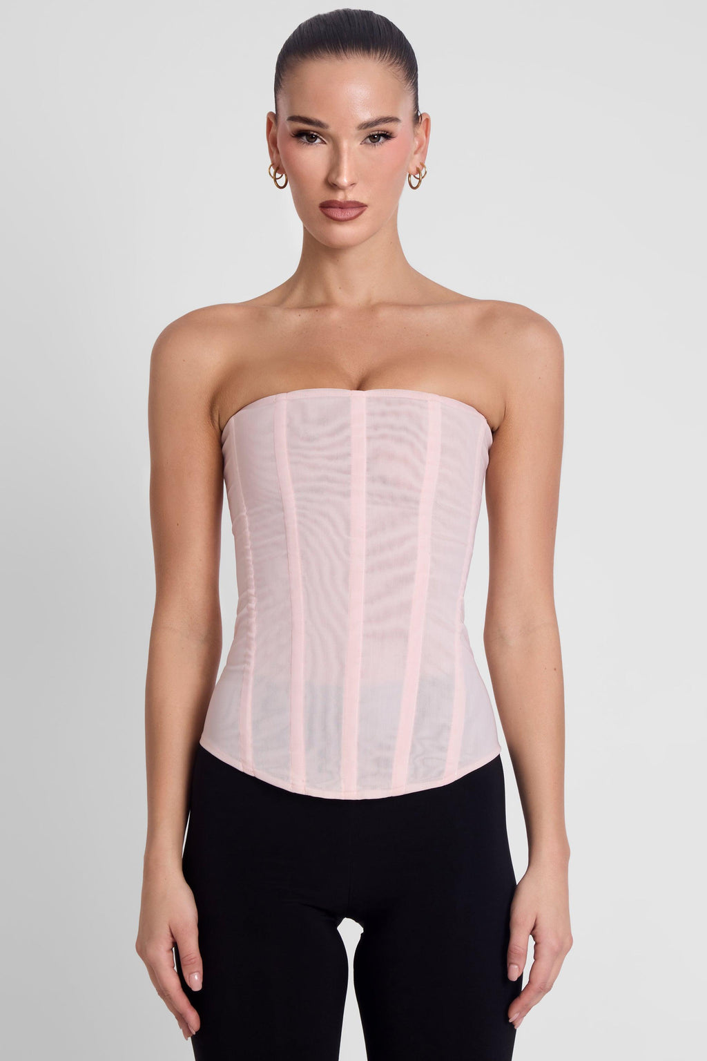 Muse Mesh Corset Top - Pink