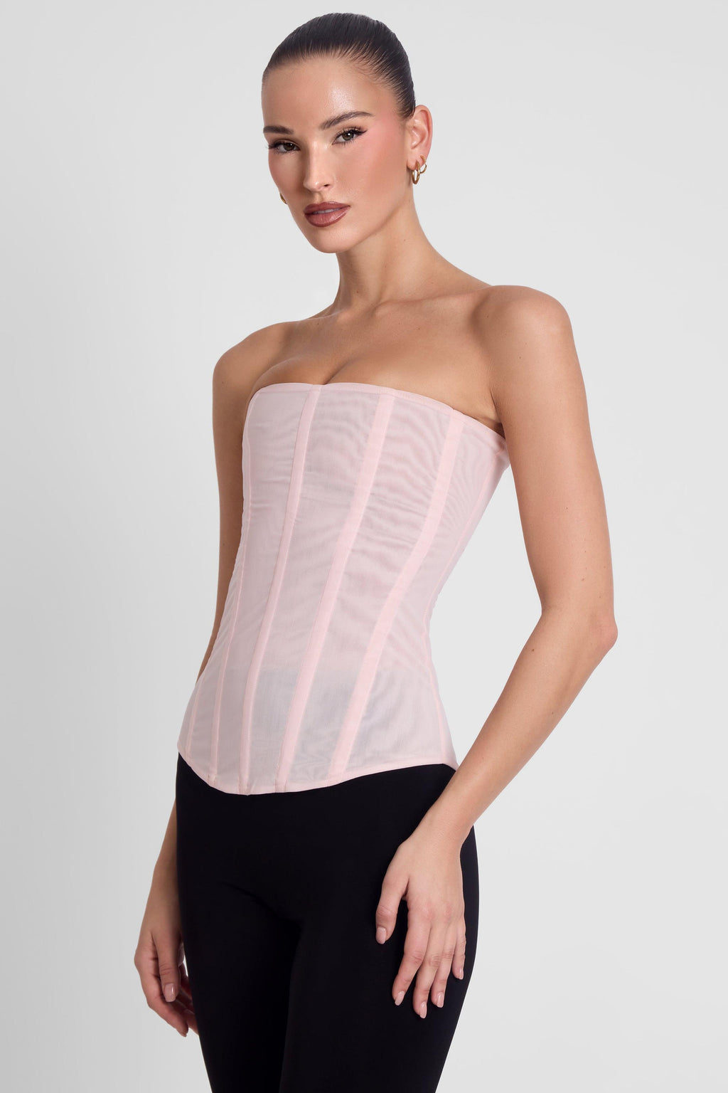 Muse Mesh Corset Top - Pink