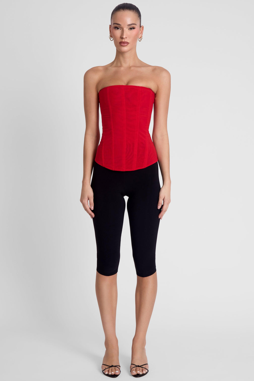 Muse Mesh Corset Top - Red