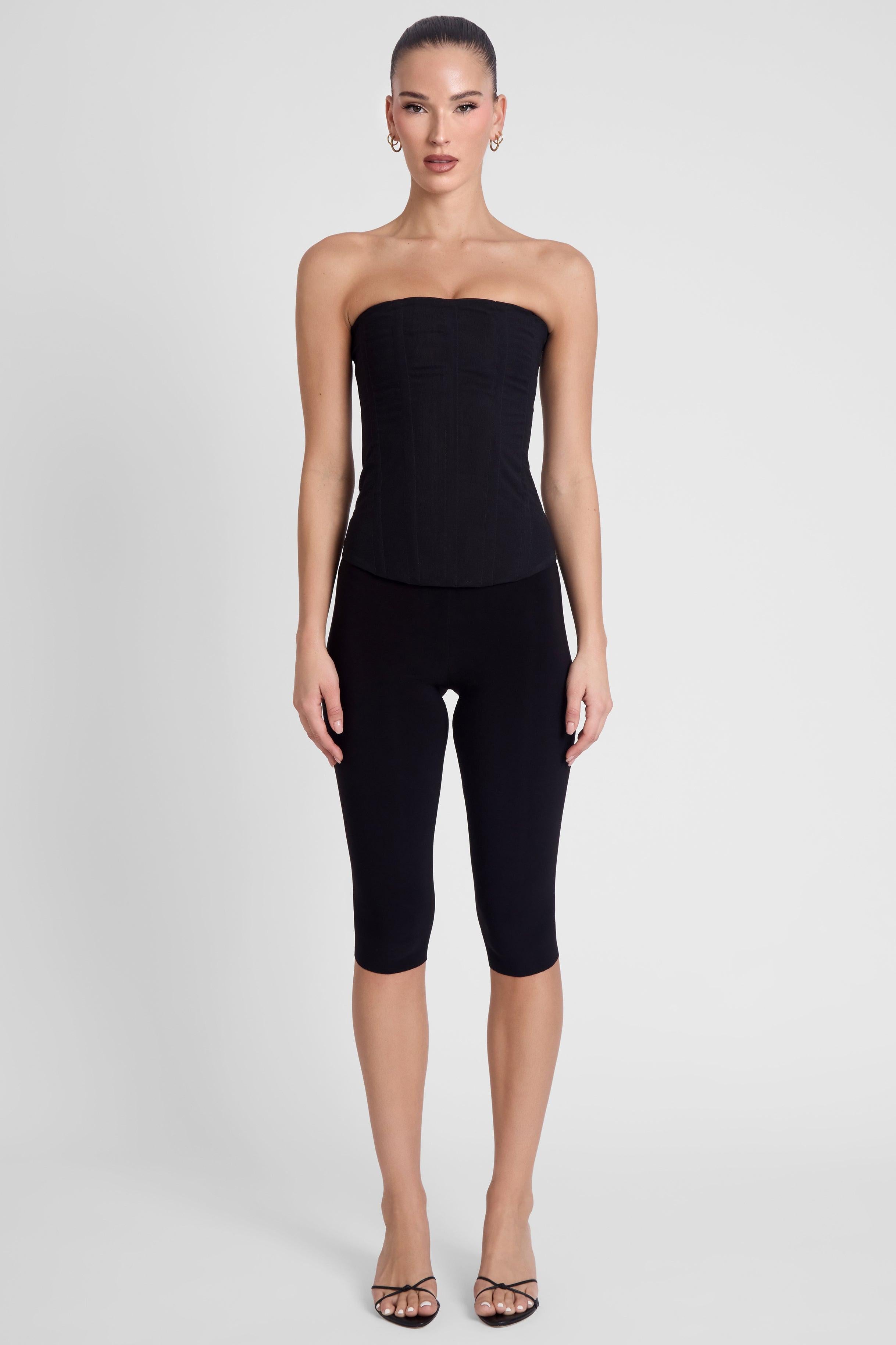 LEAU - Muse Mesh Corset Top in Black