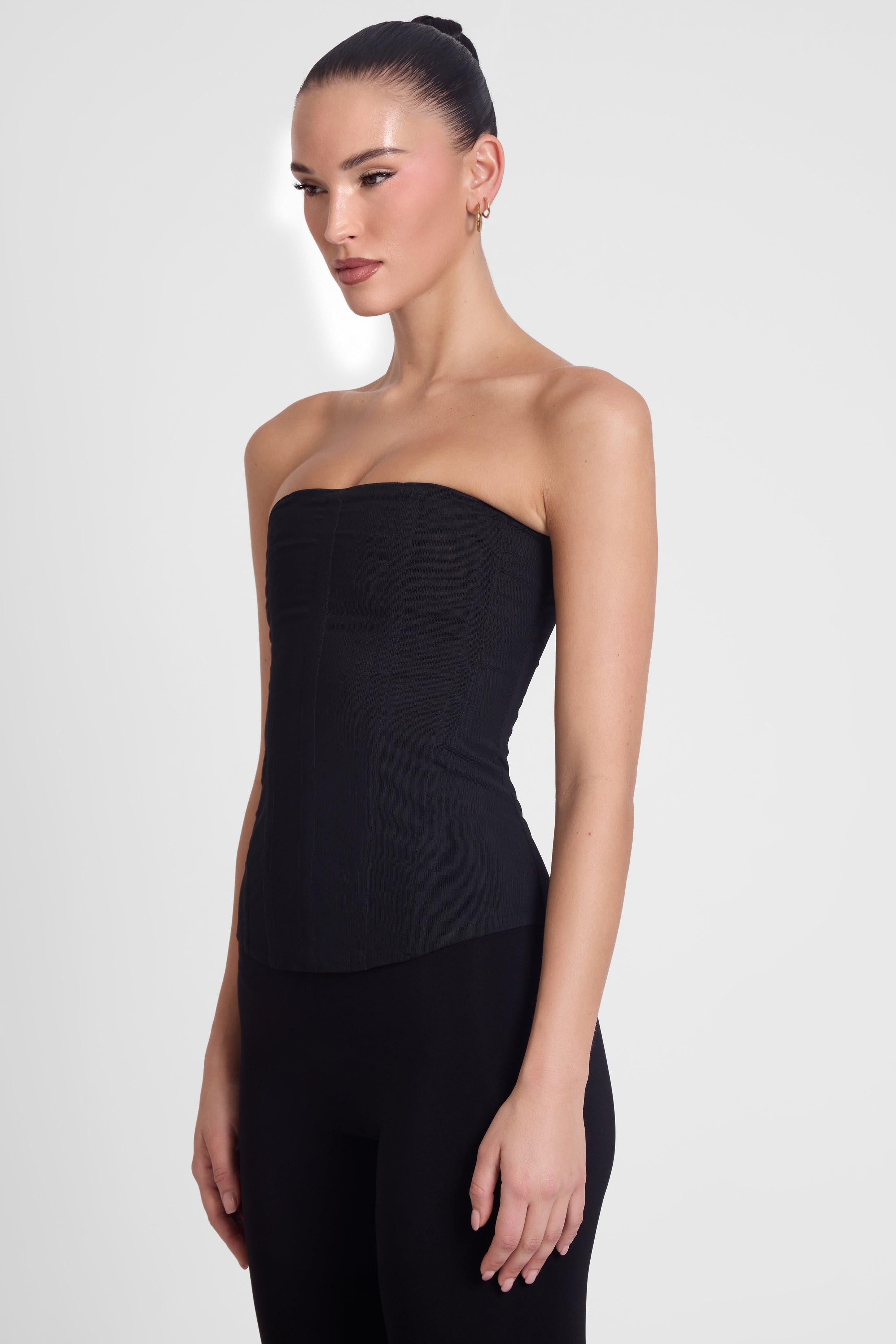 Haut corset en maille Muse - Noir