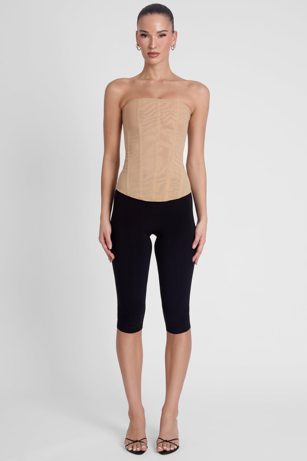 Muse Mesh Corset Top - Tan