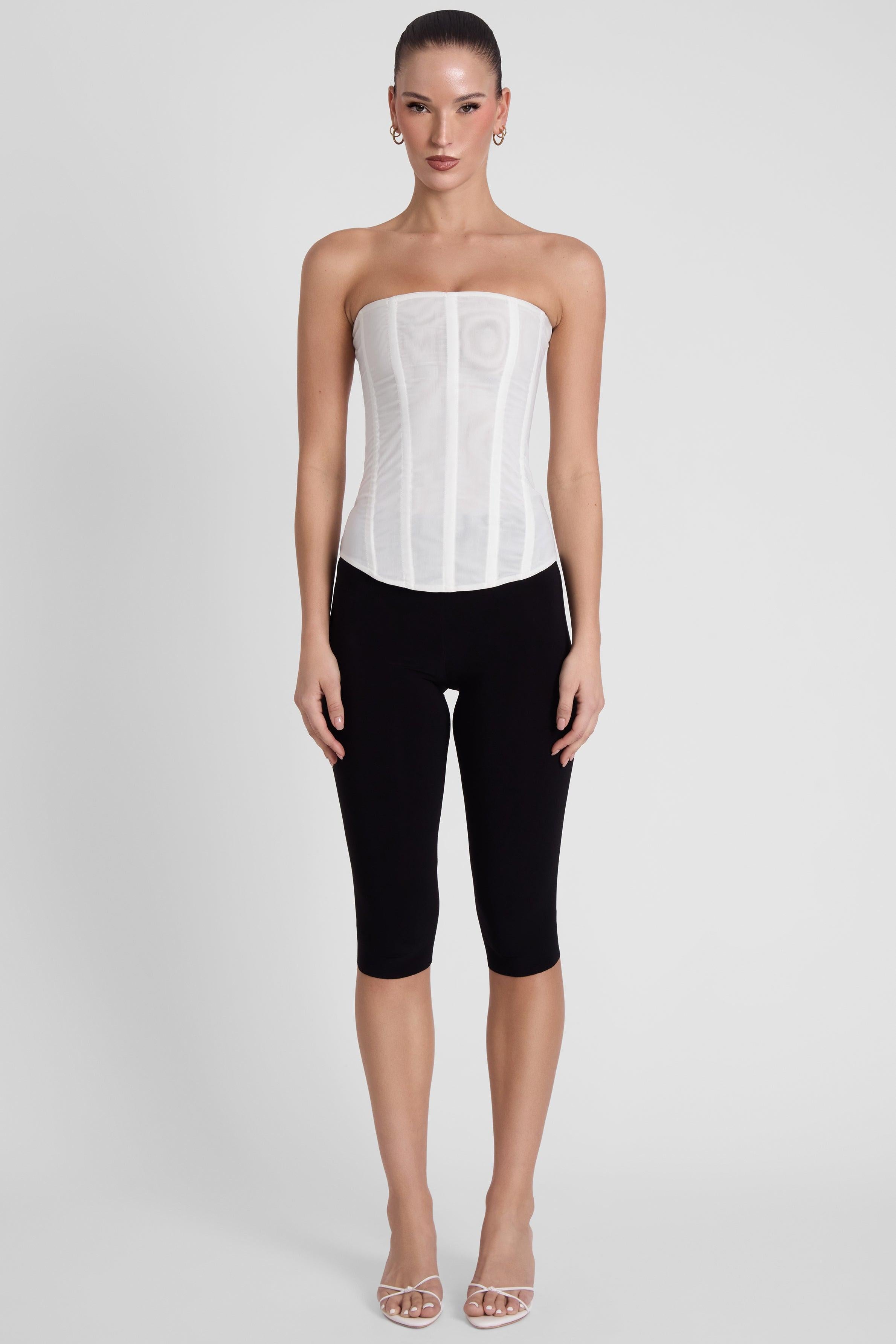 Muse Mesh Corset Top - White – LEAU