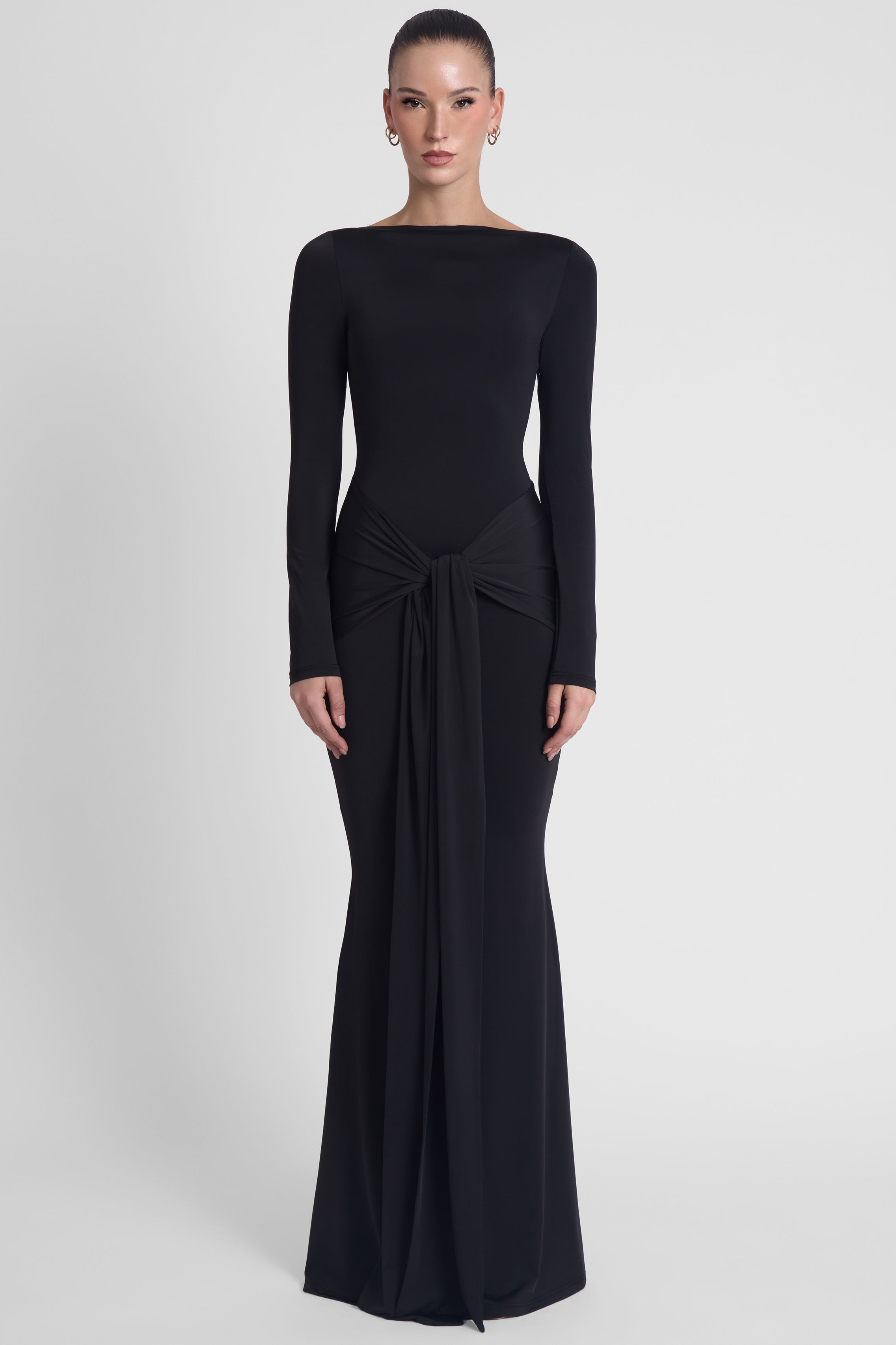 Oasis Knot Maxi Dress - Black