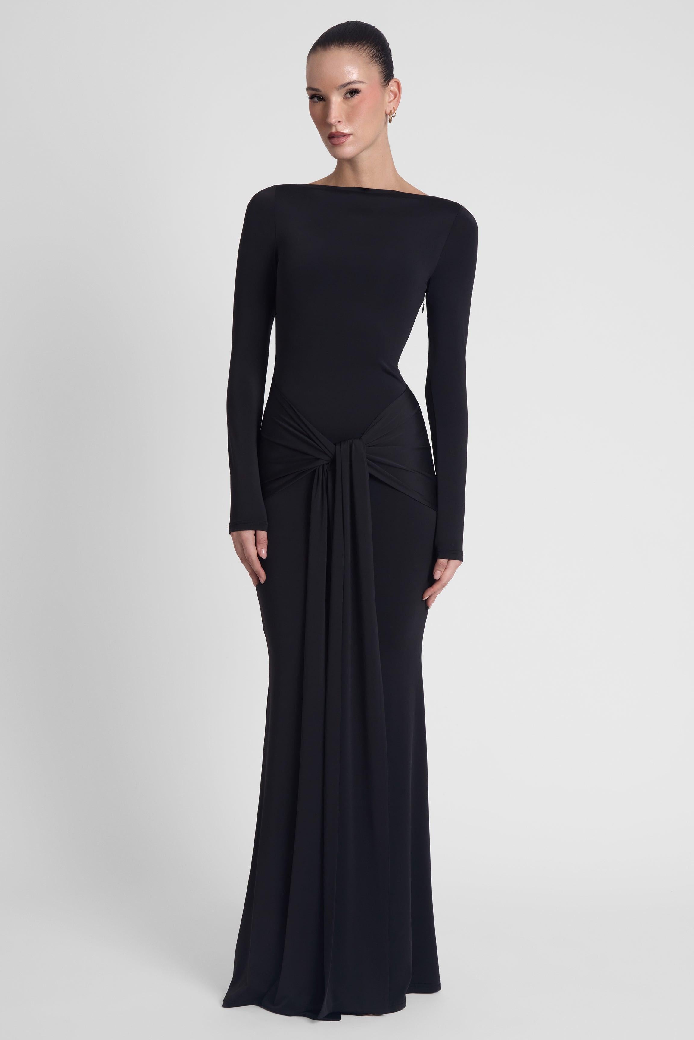 LEAU Oasis Knot Maxi Dress in Black, Women's XS at Urban Outfitters LEAU Oasis Knot Maxi Dress in Black, Women's XS at Urban Outfitters