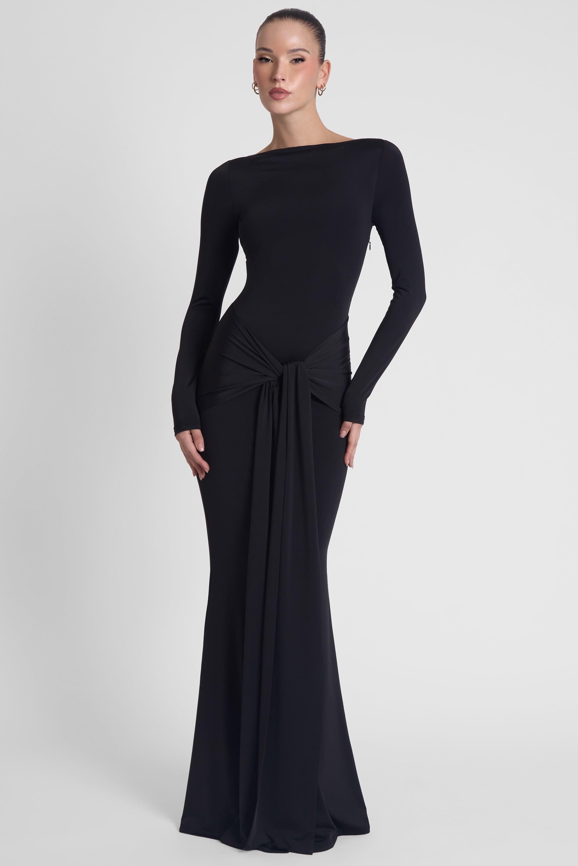 LEAU Oasis Knot Maxi Dress in Black, Women's XS at Urban Outfitters LEAU Oasis Knot Maxi Dress in Black, Women's XS at Urban Outfitters