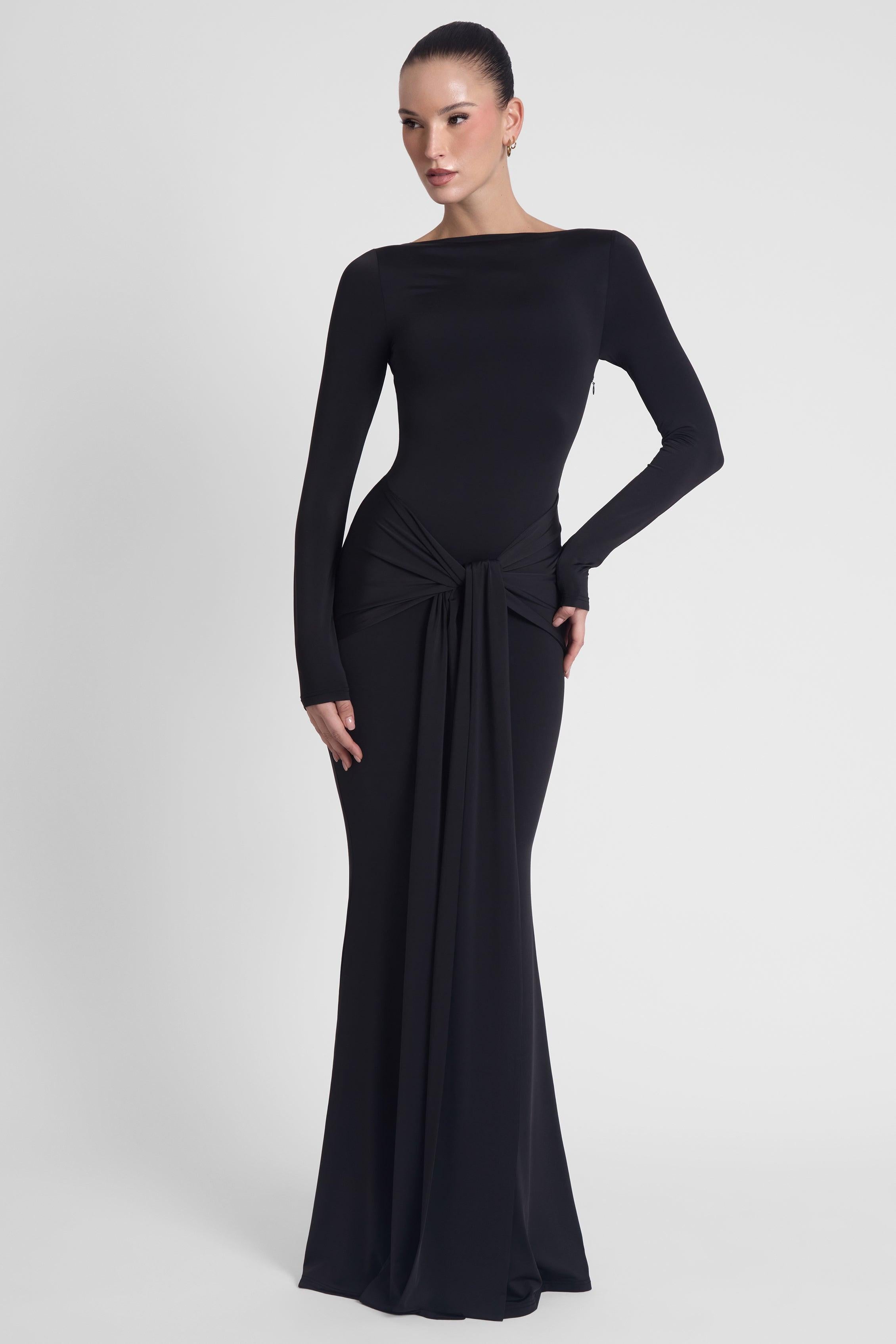 LEAU Oasis Knot Maxi Dress in Black, Women's XS at Urban Outfitters LEAU Oasis Knot Maxi Dress in Black, Women's XS at Urban Outfitters